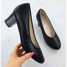 Bombas de cuero para mujeres en un pilar bajo Rieker 44650 1