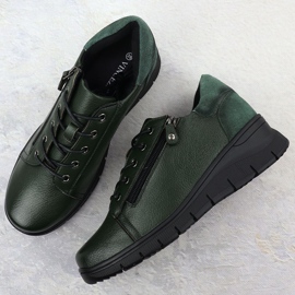 Zapatos de cuero para mujeres para Green Vinceza 39964 Cuñas verde 3