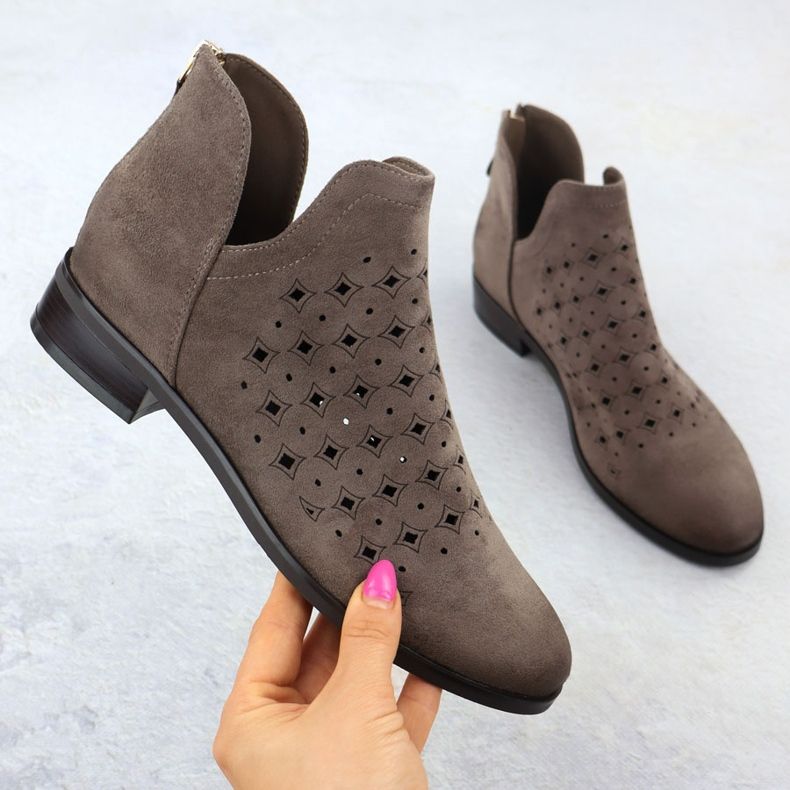 Botas de Openwork Women, beige, beige Vinceza 58608 1