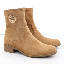 Botas de gamuza para mujeres con decoración beige jezzi 198-28 2