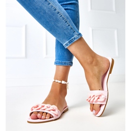 Chanclas rosas con cadena Aliyan mate rosado 5