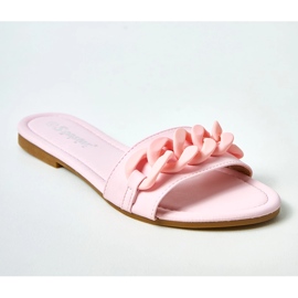 Chanclas rosas con cadena Aliyan mate rosado 2