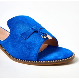 Chanclas azules con un adorno en el cinturón de garien 1