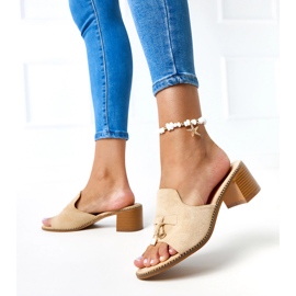 Beige flop -flops en el adorno de abedul 3