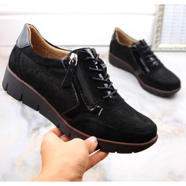 Filippo W PAW467 zapatos cuña de piel negro 2