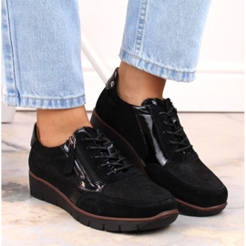 Filippo W PAW467 zapatos cuña de piel negro 4