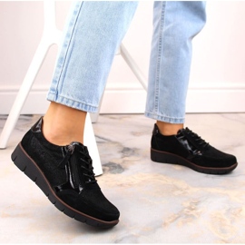 Filippo W PAW467 zapatos cuña de piel negro 5
