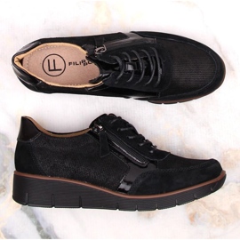 Filippo W PAW467 zapatos cuña de piel negro 8
