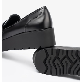 Shelvt Elegantes mocasines negros en una suela gruesa 2