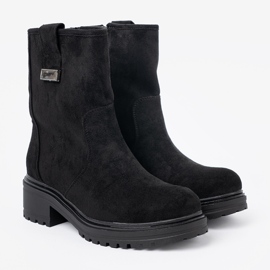Shelvt Botas de mujer negras en una suela maciza. negro 3