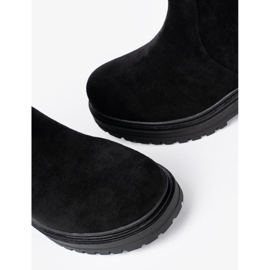 Shelvt Botas de mujer negras en una suela maciza. negro 1