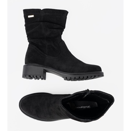 Shelvt Botas negras con una parte superior arrugada y una cremallera negro 4
