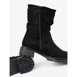 Shelvt Botas negras con una parte superior arrugada y una cremallera negro 5