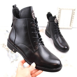 Botas con cordones y cremallera Potocki W WOL171B negro 7