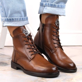 Botas con cordones y cremallera Potocki W WOL171C marrón 6