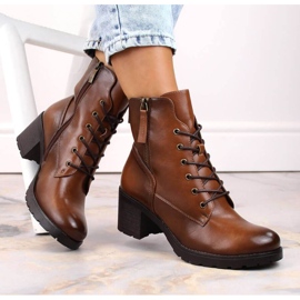 Potocki W WOL177B botines de tacón y plataforma camel marrón 8