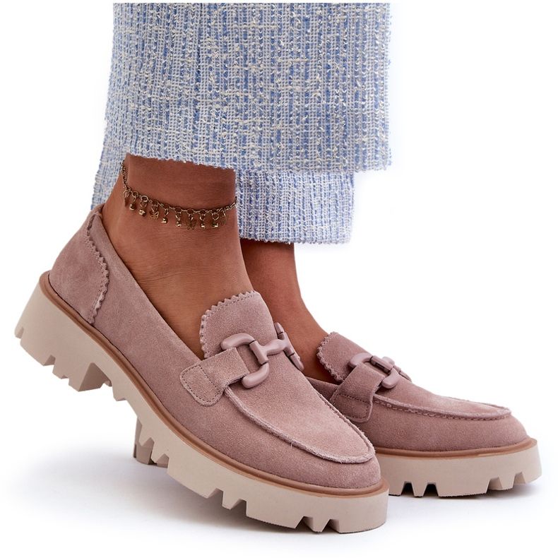 S.Barski Mocasines Mujer Ante Con Decoración D&amp;A TW117 Rosa 5