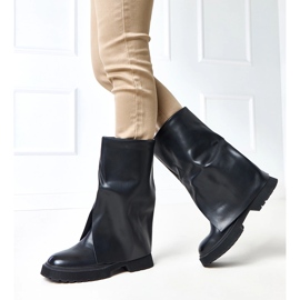 Botas negras con un Rozalia superior elevado negro 2