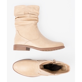 Shelvt Botas de color beige cómodas con volantes 5