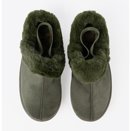 Shelvt Zapatos de color verde oscuro y botas de nieve con pelaje 3