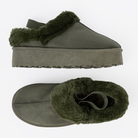 Shelvt Zapatos de color verde oscuro y botas de nieve con pelaje 4