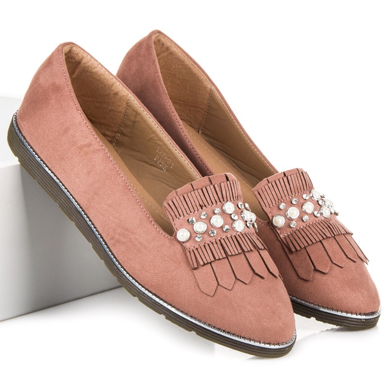 Mocasines con adorno rosa 2