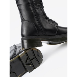 Shelvt Botas negras clásicas con cordones y un control deslizante negro 1