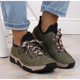 Cómodos zapatos Rieker W RKR610 verde 10