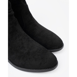 Shelvt Botas negras clásicas con una parte superior arrugada negro 1 Shelvt Botas negras clásicas con una parte superior arrugada negro 1