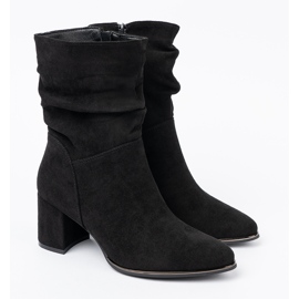 Shelvt Botas de ante negras con elegantes arrugas negro 2