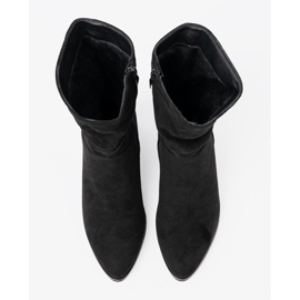 Shelvt Botas de ante negras con elegantes arrugas negro 3