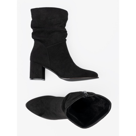 Shelvt Botas de ante negras con elegantes arrugas negro 4