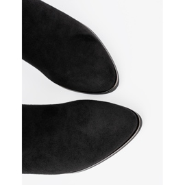 Shelvt Botas de ante negras con elegantes arrugas negro 5