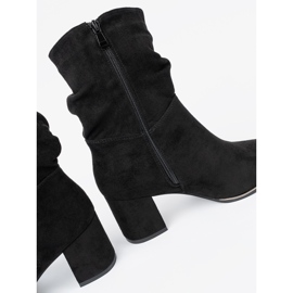 Shelvt Botas de ante negras con elegantes arrugas negro 1