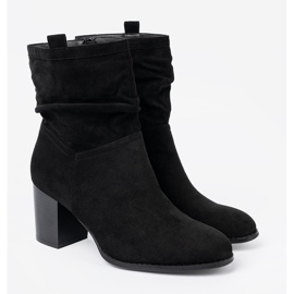 Shelvt Botas de ante negras en el poste con una parte superior arrugada negro 2