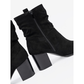 Shelvt Botas de ante negras en el poste con una parte superior arrugada negro 1