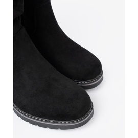 Shelvt Botas negras para mujeres con ceño decorativo negro 5