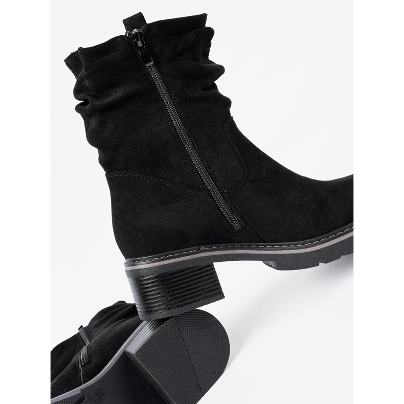 Shelvt Botas negras para mujeres con ceño decorativo negro 1