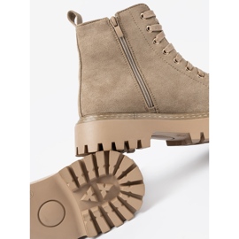 Shelvt Trabajadores beige con corazón y una suela gruesa 2