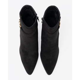 Shelvt Elegantes botas negras con acento de joyería negro 4