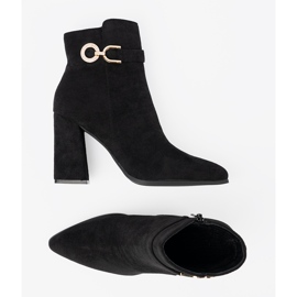 Shelvt Elegantes botas negras con acento de joyería negro 5