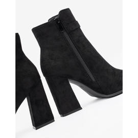 Shelvt Elegantes botas negras con acento de joyería negro 2