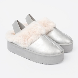 Shelvt Botas de nieve de plata con pelaje y plataforma 2
