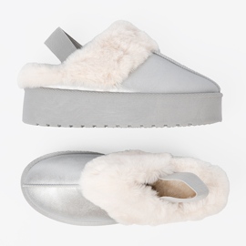 Shelvt Botas de nieve de plata con pelaje y plataforma 4