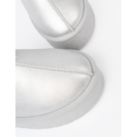 Shelvt Botas de nieve de plata con pelaje y plataforma 5