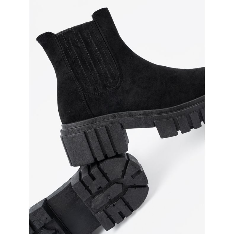 Shelvt Botas negras elegantes en la plataforma negro 1