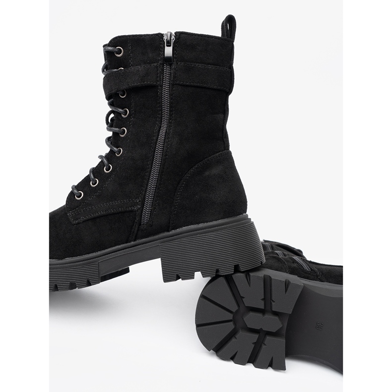 Shelvt Trabajadores negros con hebilla y cordón 1 Shelvt Trabajadores negros con hebilla y cordón 1