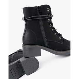 Shelvt Botas negras de encaje bajo de late negro 1