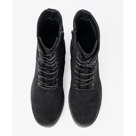 Shelvt Lace negro: trabajadores con una suela gruesa 3