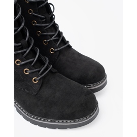 Shelvt Lace negro: trabajadores con una suela gruesa 5